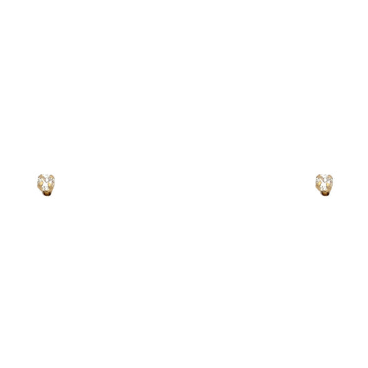 14k Yellow Gold Simply Tiny Stud Classic Minimalist Plain Earrings