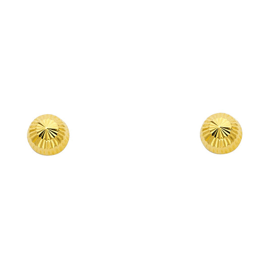 14k Yellow Gold Classic Half Circle Stud Simple Classic High Polish Earrings