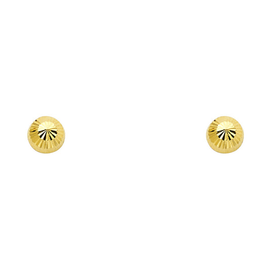 14k Yellow Gold Simple Half Circle Stud Round Polished Screw Back Earrings