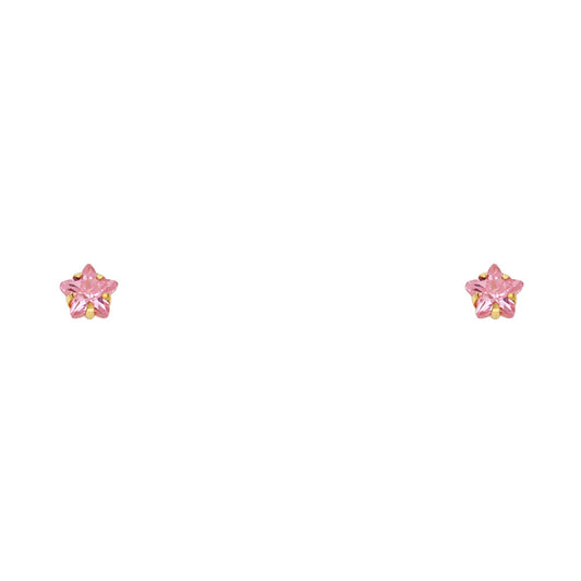14k Yellow Gold Simple Star Stud Cute Studded Plain Fashion Earrings