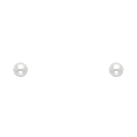 14k Yellow Gold Simple Ball Stud Sphere Classic Plain Earrings
