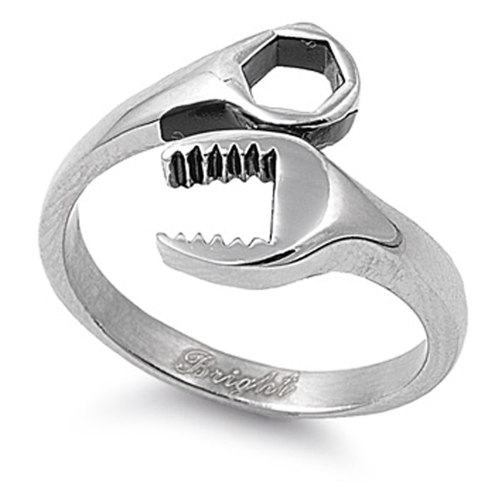 Stainless Steel Wrench Ring Artistic Mechanic Tool Surgical 316L New Sizes 4-13