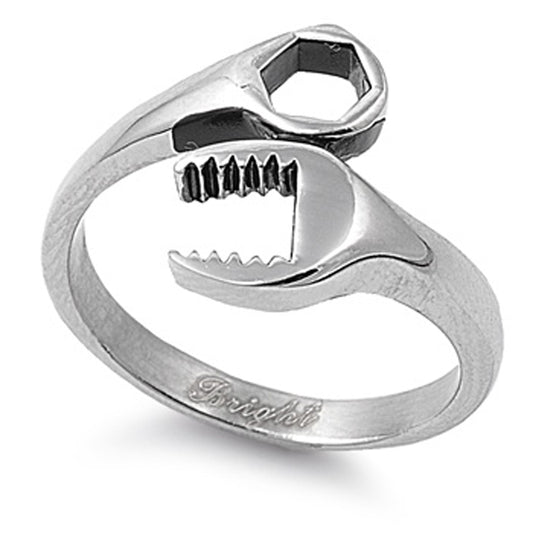Stainless Steel Wrench Ring Artistic Mechanic Tool Surgical 316L New Sizes 4-13