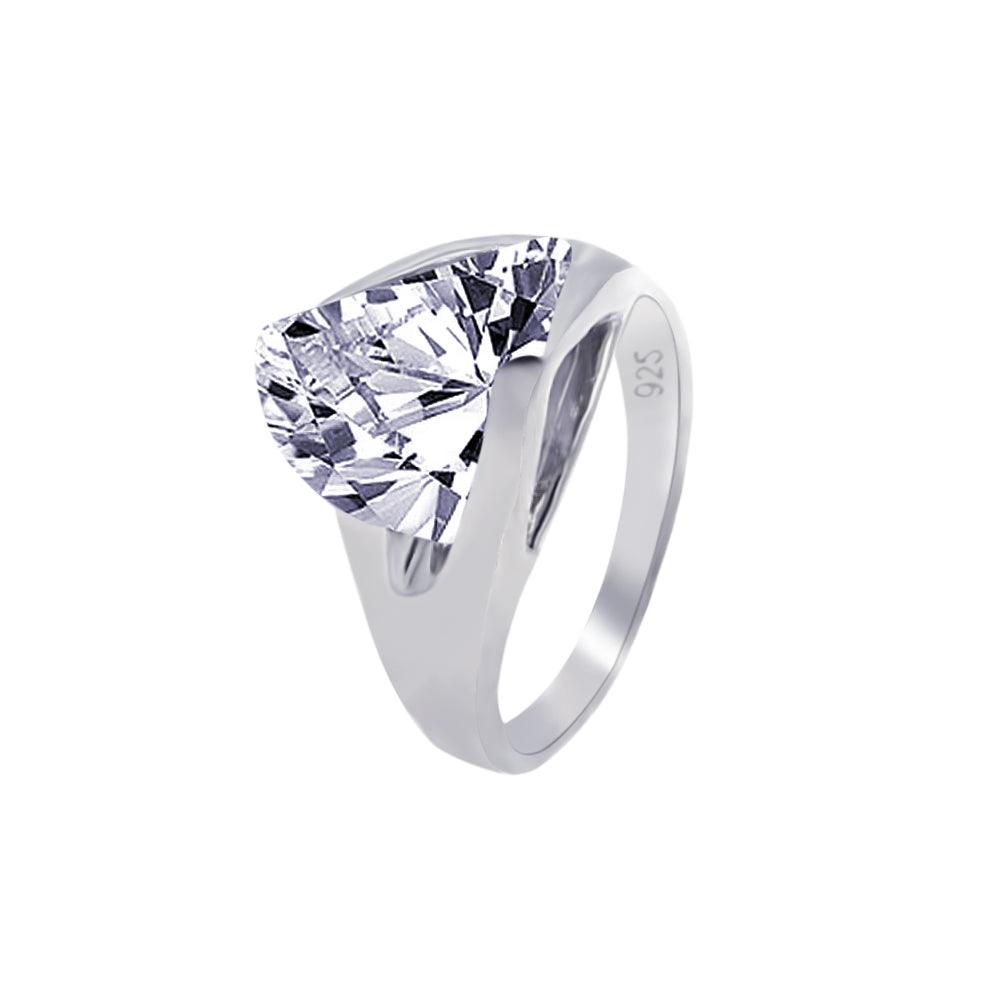 Sterling Silver 925 Rhodium Plated Lavender Sideways CZ Ring Band Sizes 6-9