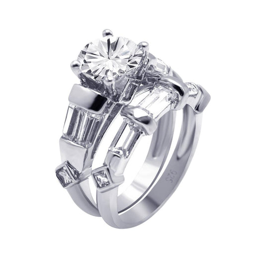 Sterling Silver 925 Rhodium Plated Diamond-Shaped CZ Engagement Ring Sizes 5-9
