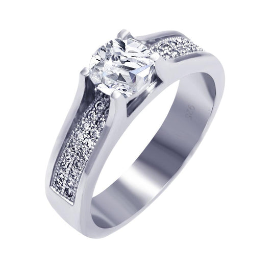 Sterling Silver 925 Black Rhodium Plated Micro Pave Clear CZ Ring Sizes 5-9