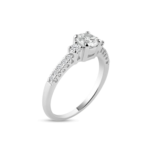 Sterling Silver 925 Rhodium Plated Pave CZ Past Present Future Ring Sizes 5-9