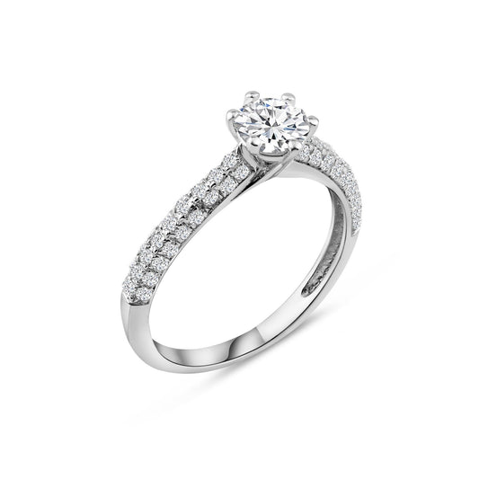 Sterling Silver 925 Rhodium Plated Micro Pave Fire CZ Ring Band Sizes 5-9