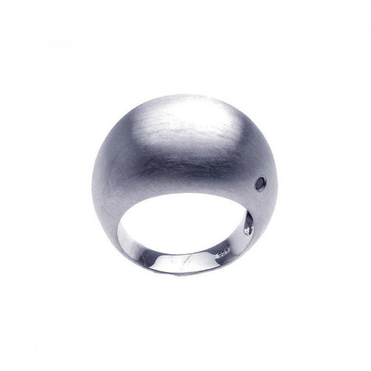 Sterling Silver 925 Rhodium Plated CZ Plain Dome Ring Band Sizes 5-9