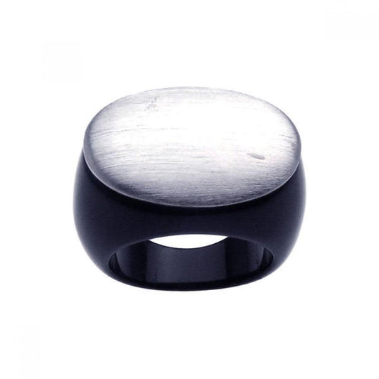 Sterling Silver 925 Rhodium Plated Matte Finish Oval Cocktail Ring Sizes 5-9