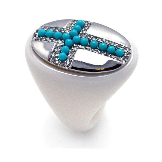 rhodium-plated-silver Ring