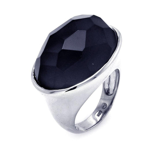 Sterling Silver 925 Rhodium Plated Gray Center CZ Ring Sizes 5-9