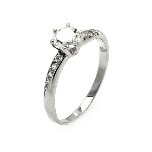 Sterling Silver 925 Rhodium Plated Clear CZ Bridal Ring Band Sizes 5-9