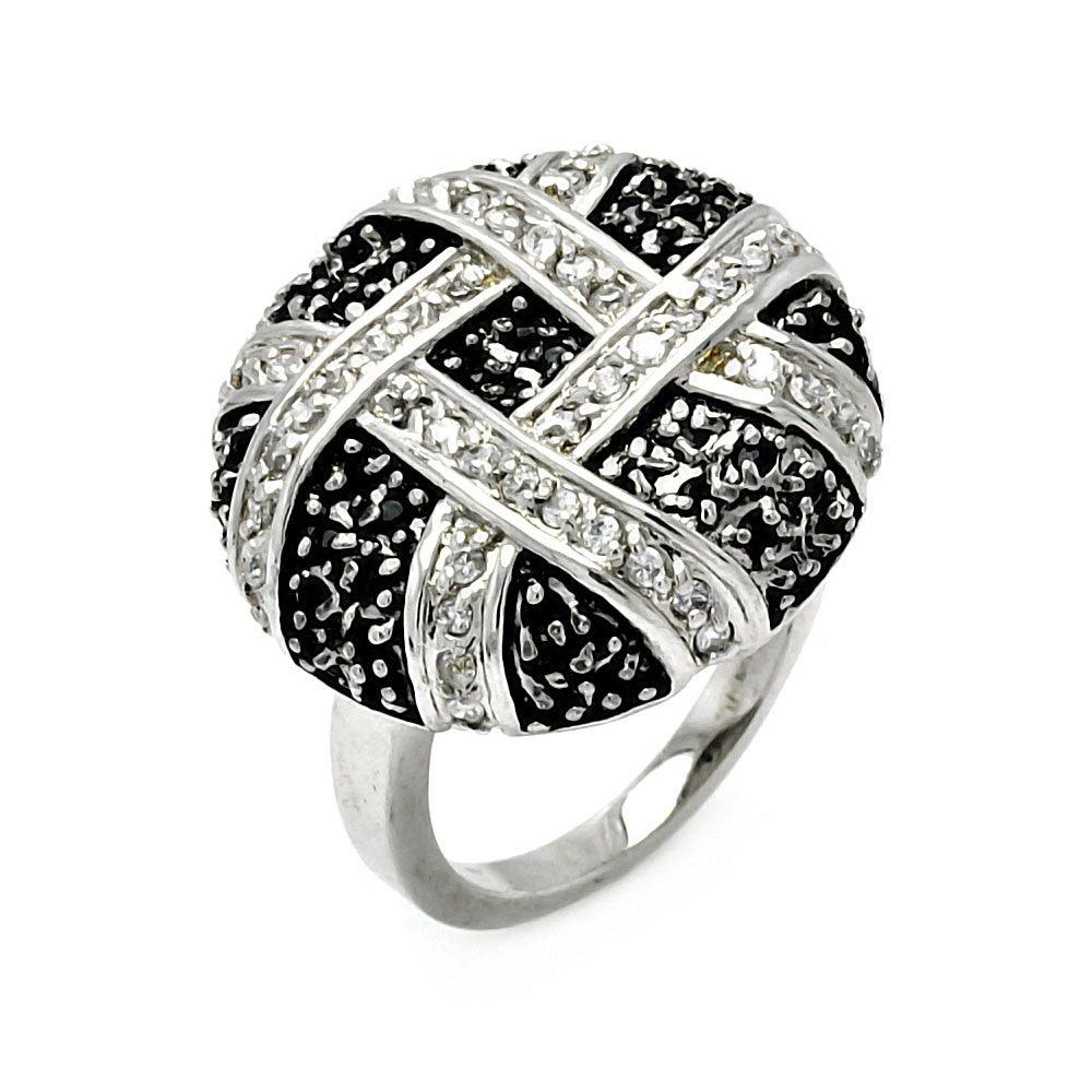 Sterling Silver 925 Rhodium Plated CZ Flower Eternity Cocktail Ring Sizes 5-9