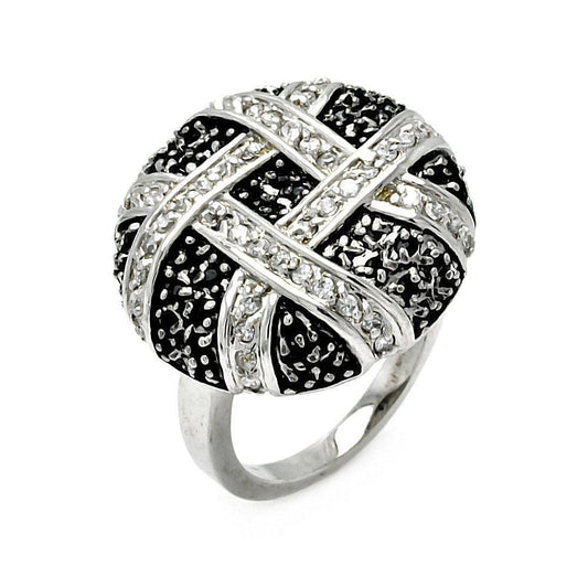 Sterling Silver 925 Rhodium Plated CZ Flower Eternity Cocktail Ring Sizes 5-9