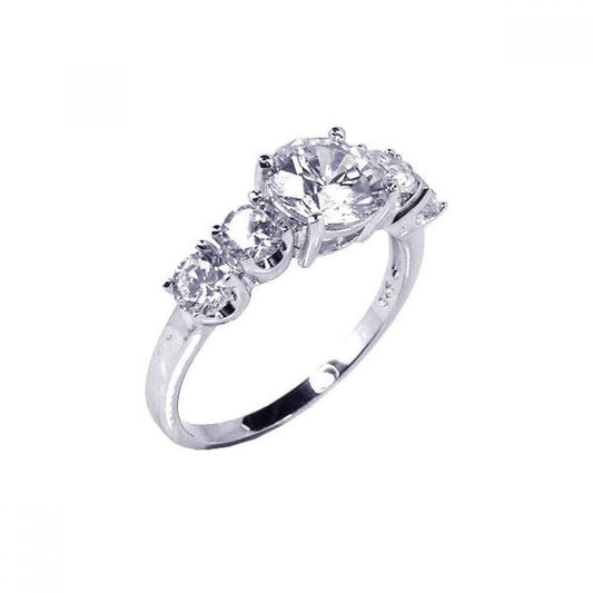 Sterling Silver 925 Rhodium Plated Womens White CZ Friendship Ring Sizes 5-9