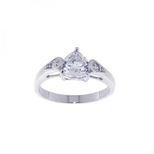 Sterling Silver 925 Rhodium Plated Clear CZ Heart Promise Love Ring Sizes 5-9