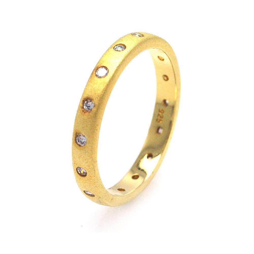 Sterling Silver 925 Gold Plated CZ Stackable Eternity Midi New Ring Sizes 5-9