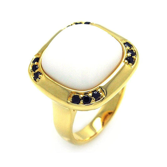 Sterling Silver 925 Gold Plated Halo Mens White Center Black CZ Ring Sizes 5-9