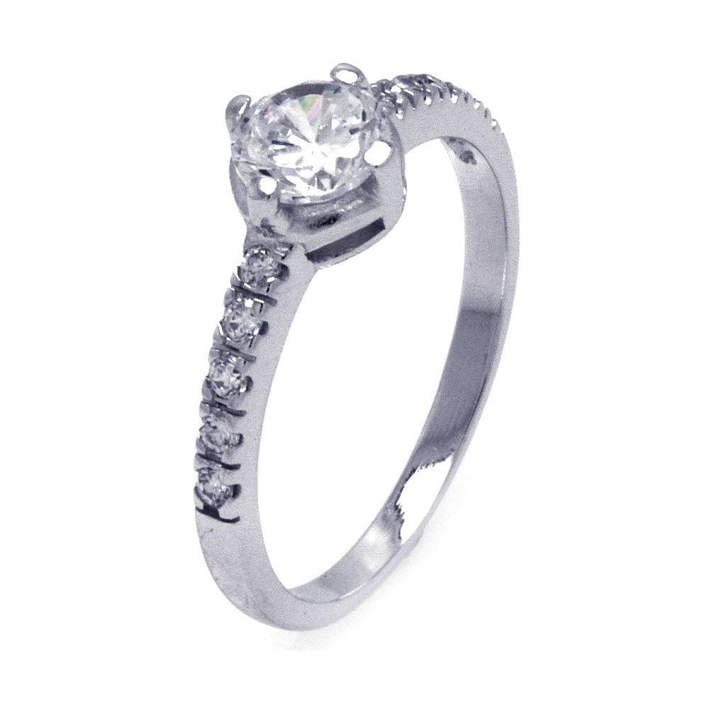 Sterling Silver 925 Rhodium Plated Clear CZ Engagement Fashion Ring Sizes 5-10
