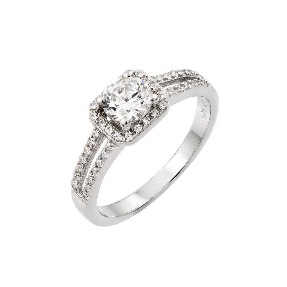 Rhodium Plated Sterling Silver 925 Micro Pave CZ Ring Fashion Band Sizes 5-9