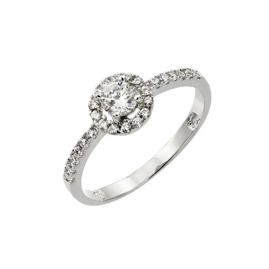 Rhodium Plated Sterling Silver 925 Clear Round CZ Bridal Ring Band Sizes 5-9