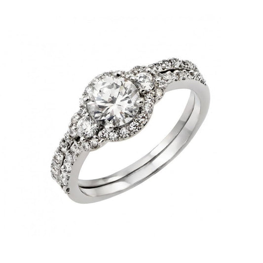 Sterling Silver 925 Rhodium Plated Past Present Future Cluster Ring Sizes 5-9