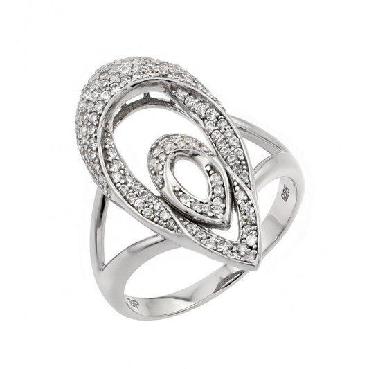 Rhodium Plated Sterling Silver 925 Micro Pave Clear CZ Ring Band Sizes 5-9