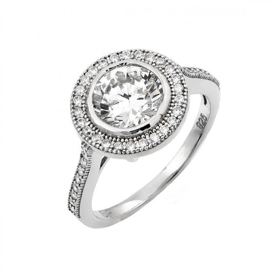 Rhodium Plated Sterling Silver 925 Micro Pave Clear CZ Ring Band Sizes 5-9