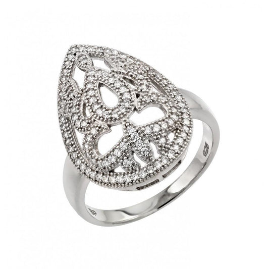 Rhodium Plated Sterling Silver 925 Micro Pave Clear CZ Ring Band Sizes 5-9