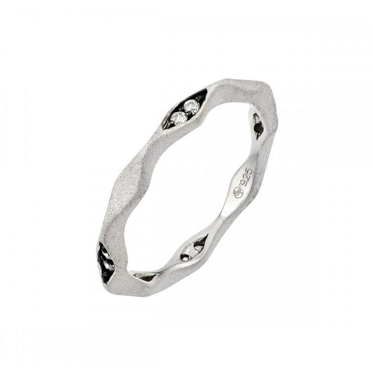 Black Rhodium Plated Sterling Silver 925 Clear CZ Eternity Ring Band Sizes 5-9