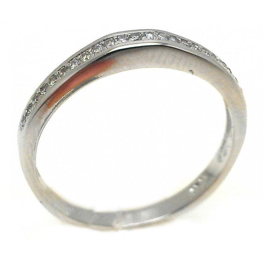 Rhodium Plated Sterling Silver 925 Channel Set Clear CZ Ring Band Sizes 5-9