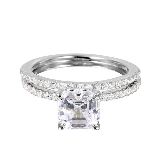 Rhodium Plated Sterling Silver 925 Stackable Clear CZ Bridal Ring Band Sizes 5-9
