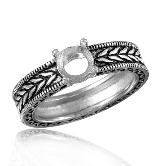 High Polished Rhodium Plated Sterling Silver 925 Mounting Ring Band Sizes 5-9
