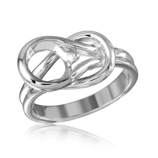 Rhodium Plated Sterling Silver 925 Lock Single Mounting Ring Band Sizes 5-9