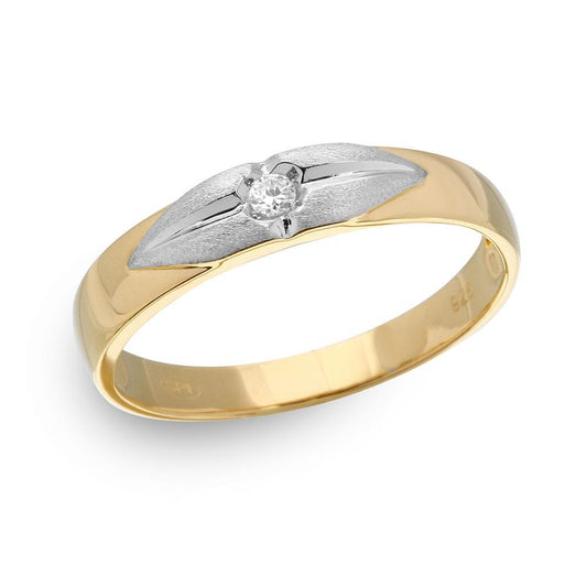 Sterling Silver 925 Gold Plated Rhodium Matte Finish Band CZ Ring Sizes 9-11