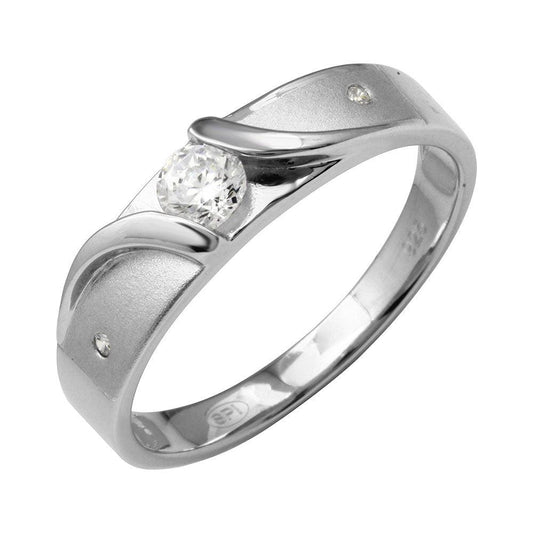 Rhodium Plated 925 Sterling Silver Matte Finish Wedding Band Ring Sizes 9-11