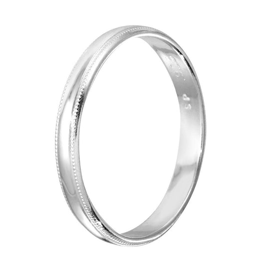 High Polished 925 Sterling Silver Bordered Band Ring Sizes 5-12