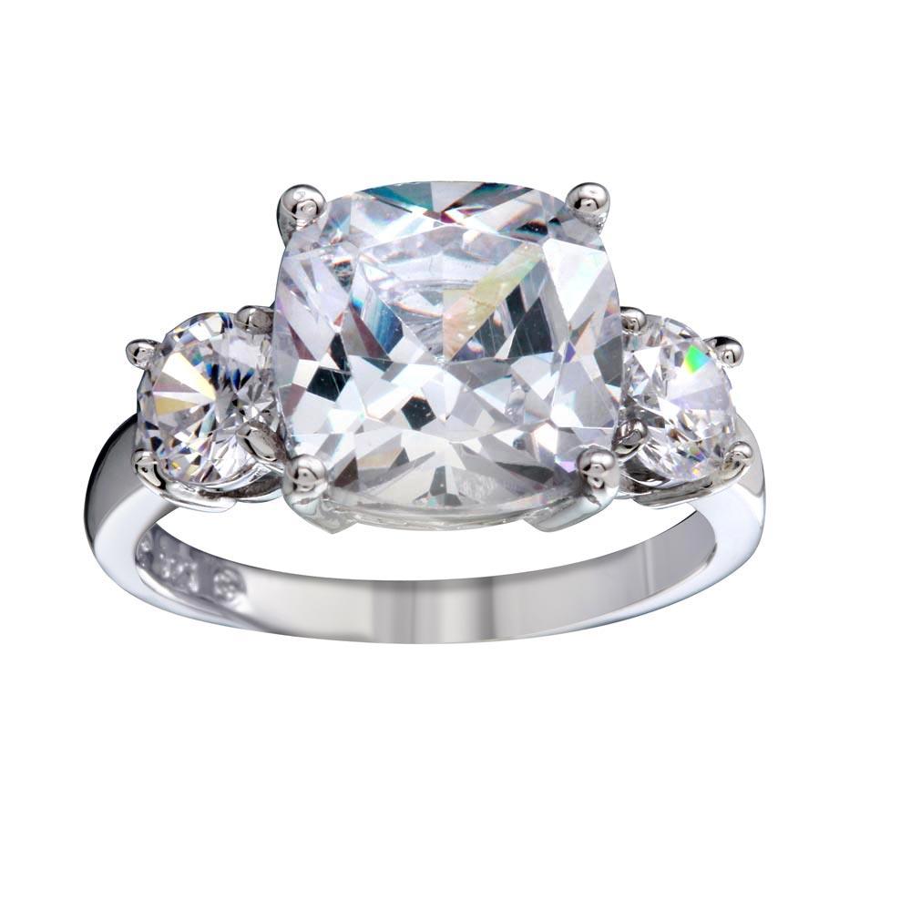 Rhodium Plated 925 Sterling Silver Past Present Future Ring Band Sizes 5-9
