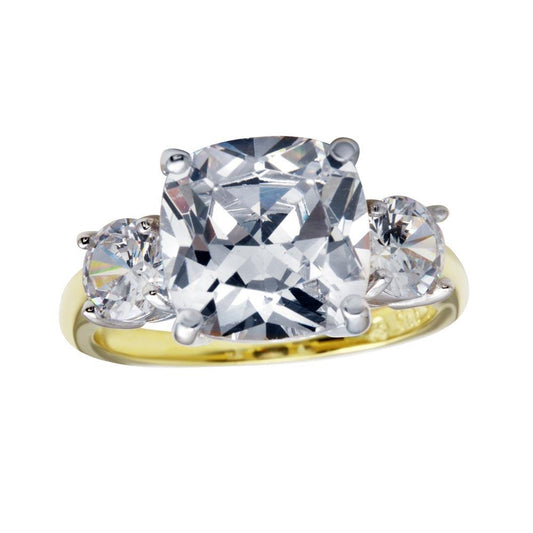 Gold Plated 925 Sterling Silver Past Present Future Ring Band Sizes 5-9