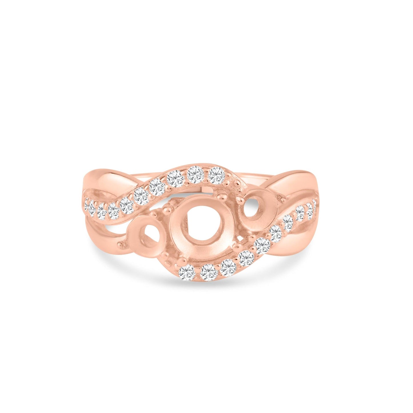 Rose Gold Plated 925 Sterling Silver Mounting Taper Shank Ring Band Sizes 5-9