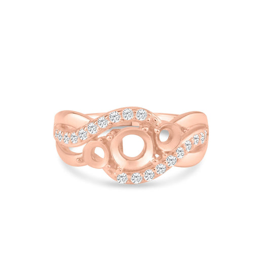 Rose Gold Plated 925 Sterling Silver Mounting Taper Shank Ring Band Sizes 5-9