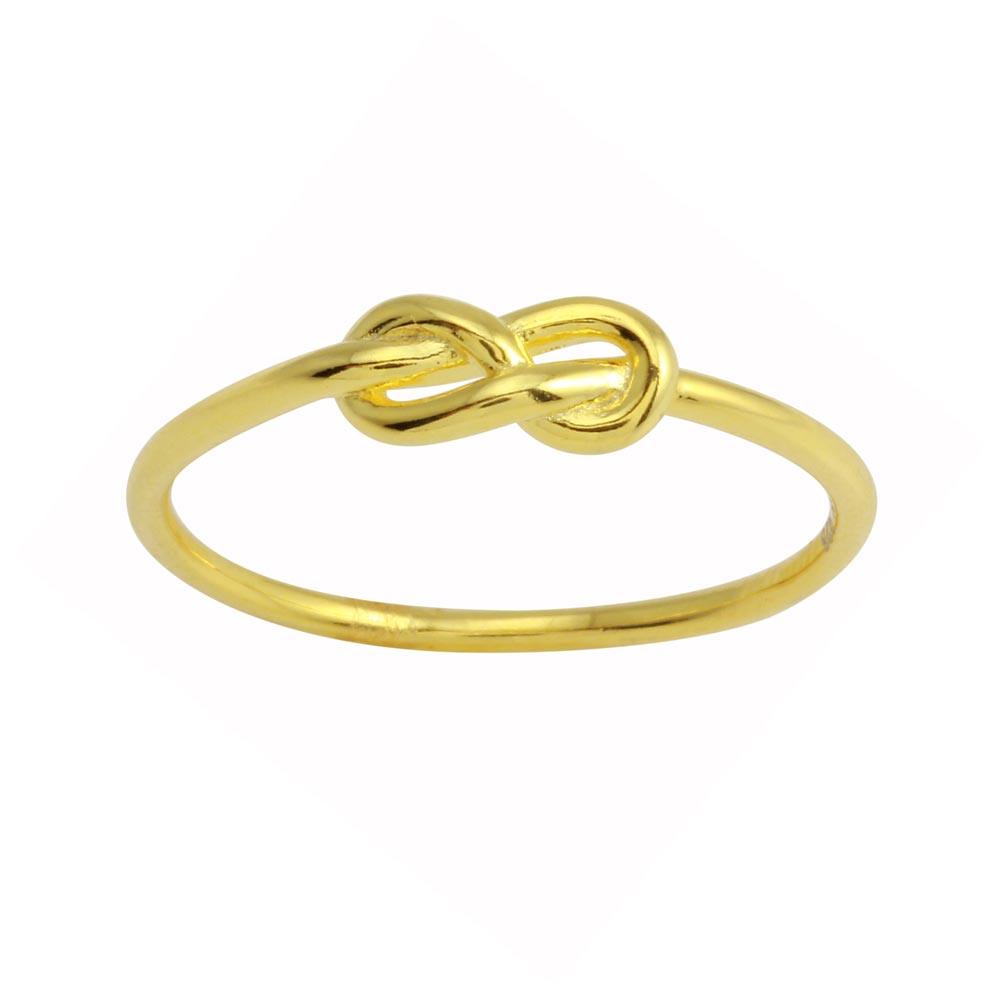 Gold Plated 925 Sterling Silver Love Knot Friendship Promise Ring Sizes 5-9