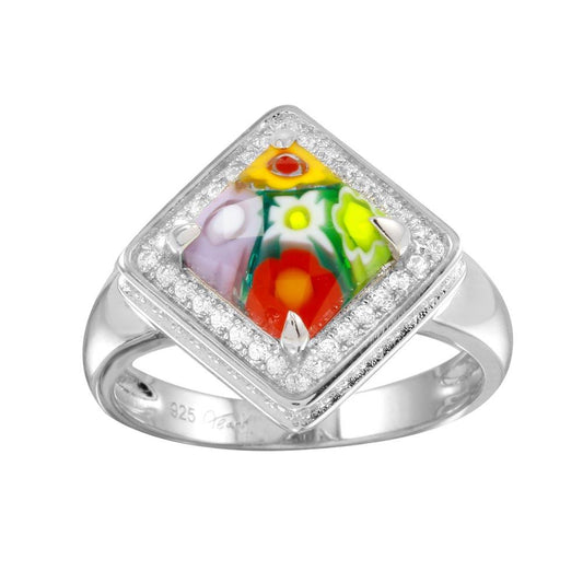 rhodium-plated-silver Ring