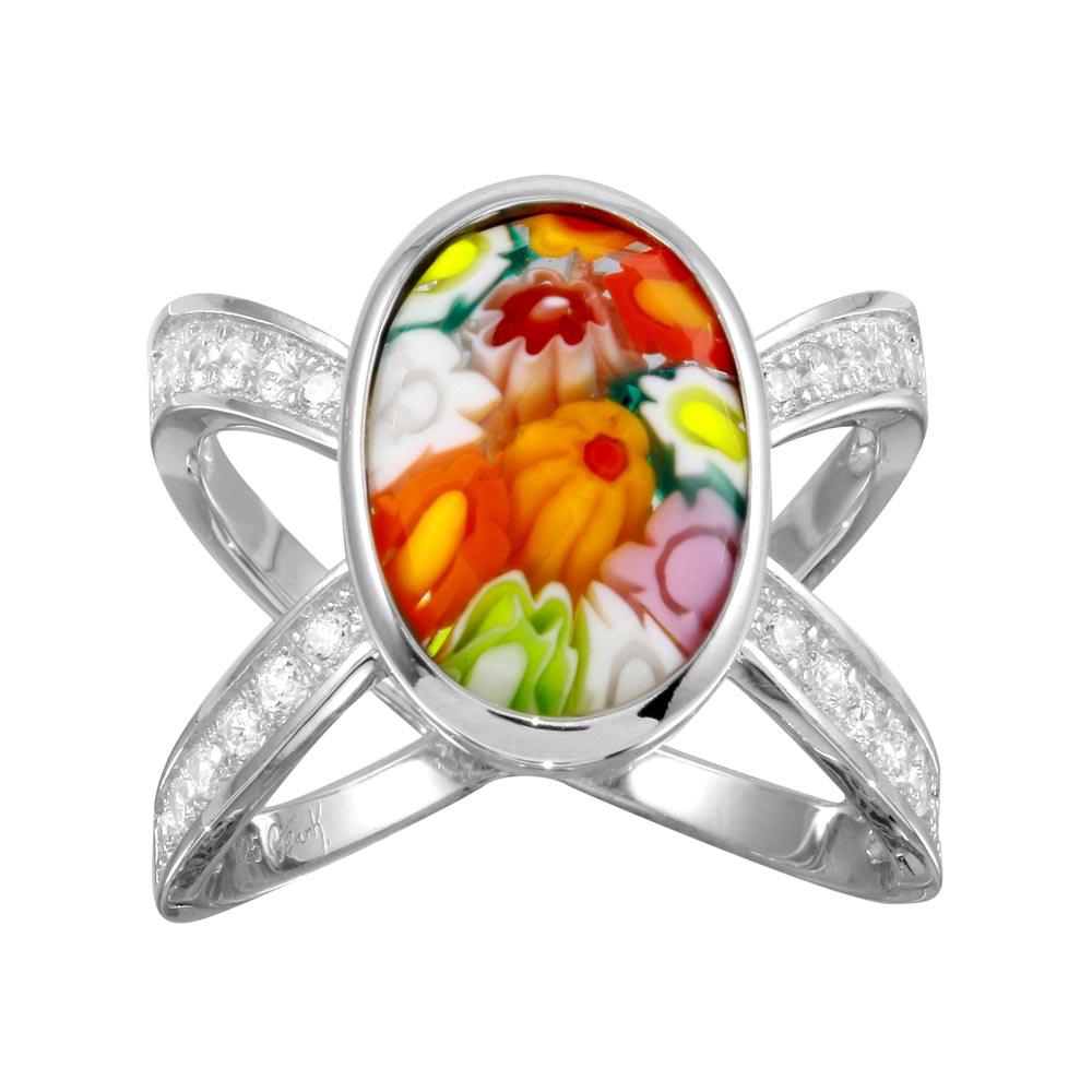 rhodium-plated-silver Ring