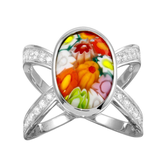 rhodium-plated-silver Ring