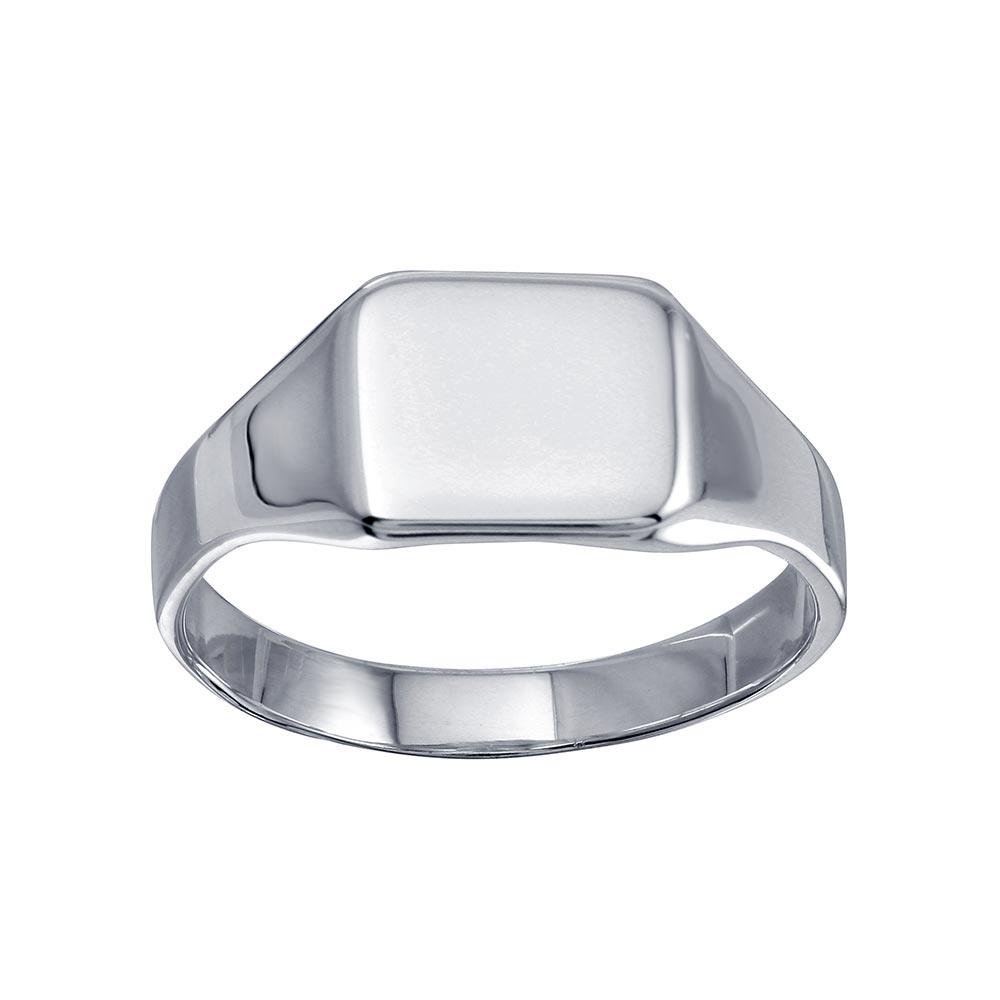 High Polished 925 Sterling Silver Square Engravable Band Ring Sizes 9-12