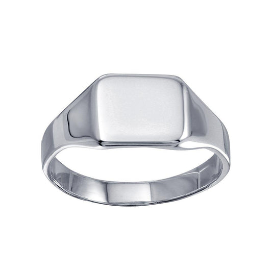 High Polished 925 Sterling Silver Square Engravable Band Ring Sizes 9-12