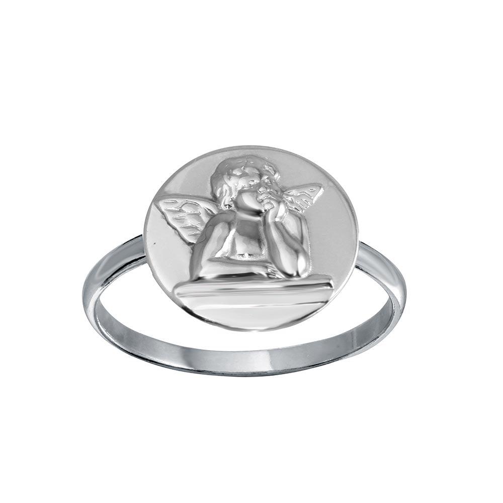 High Polished 925 Sterling Silver Archangel Guardian Angel Ring Band Sizes 5-9