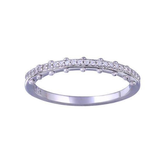 Rhodium Plated 925 Sterling Silver Half Eternity Clear CZ Ring Sizes 5-9